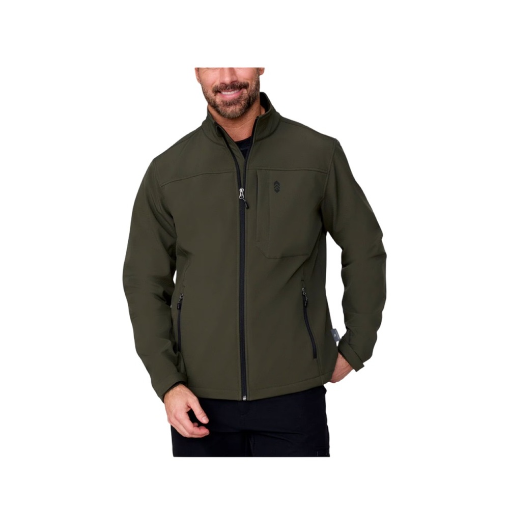 Free Country Men's Wind & Water Resistant Softshell Olive Jacket NWT Size L